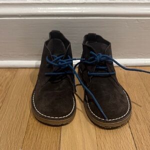 Boys Brown Suede Chukka Boots with Blue Laces by Mango. Never worn!!!